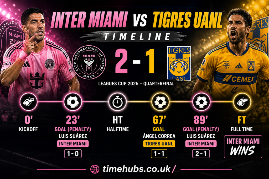 Inter Miami vs Tigres UANL Timeline
